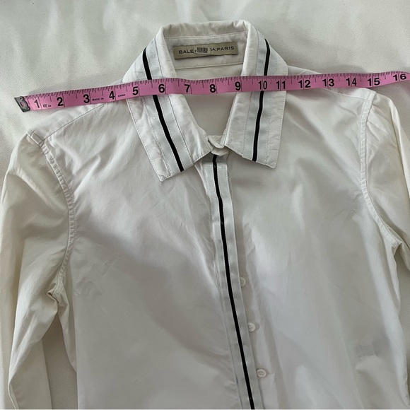 Balenciaga patent leather collar white blouse shirt 38 - Picture 14 of 14